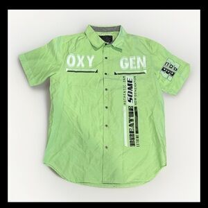 Oxygen Active Wear Green White Short Sleeve T-Shirt Men’s Size Large NWOT